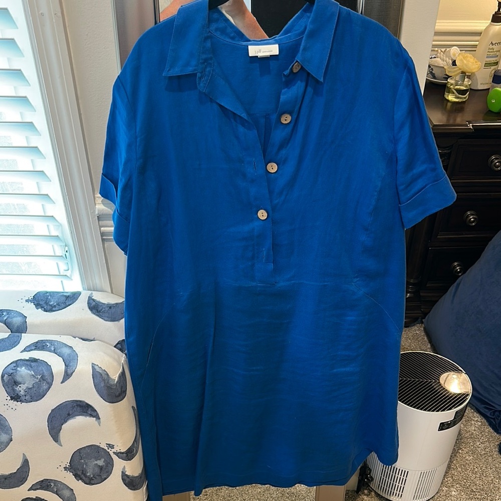 J. Jill Blue Button-Down Dress